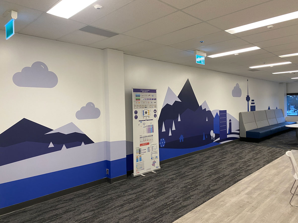 Bell Missisauga office vinyl graphics installation